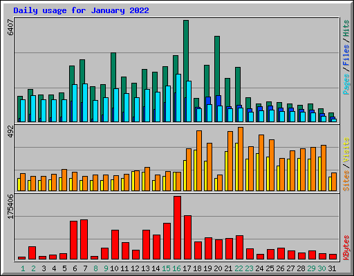 Daily usage for January 2022
