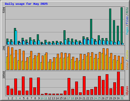 Daily usage for May 2025