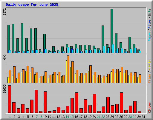 Daily usage for June 2025
