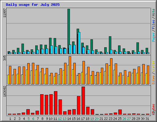 Daily usage for July 2025