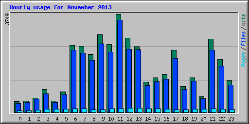 Hourly usage for November 2013