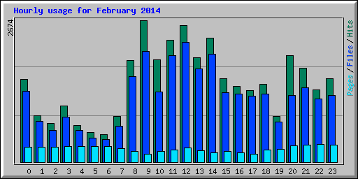 Hourly usage for February 2014