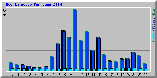 Hourly usage for June 2014