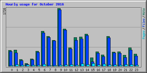 Hourly usage for October 2016