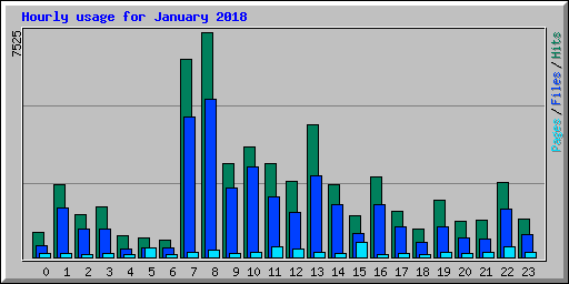 Hourly usage for January 2018