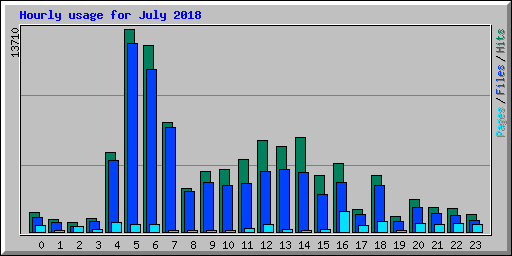 Hourly usage for July 2018