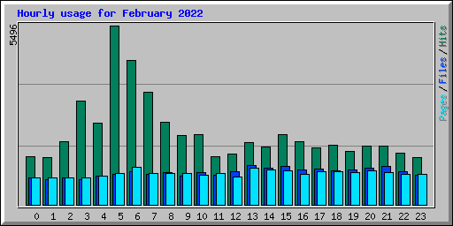 Hourly usage for February 2022