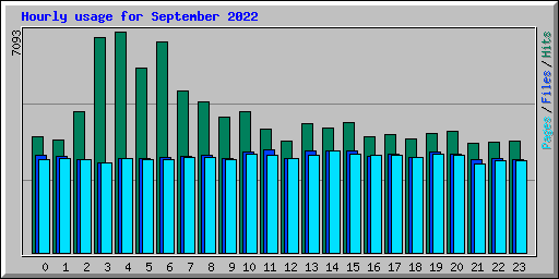 Hourly usage for September 2022