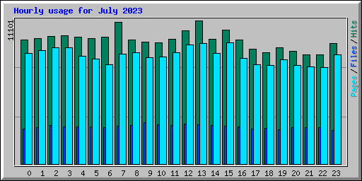 Hourly usage for July 2023