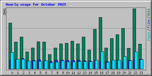Hourly usage for October 2025